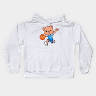 Basketball Bear Cute Cartoon Kids Hoodie